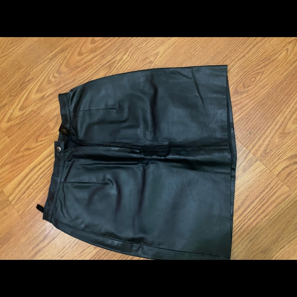 Black leather skirt